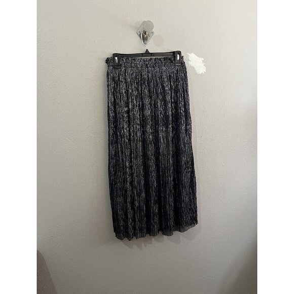Banana Republic Metallic Midi Skirt Size M Elastic Waist Pull On - Picture 6 of 11